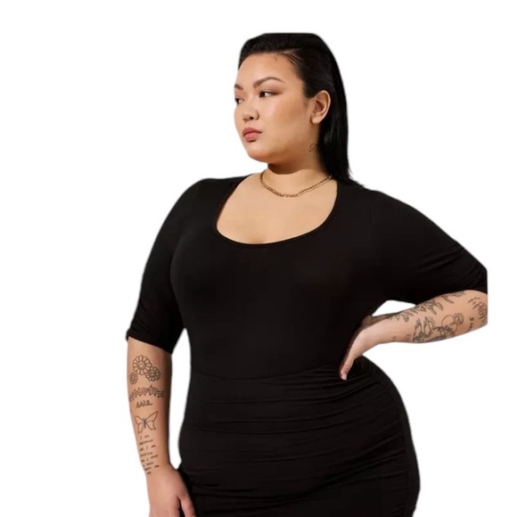 Torrid Mini Super Soft Elbow Sleeve with Slimming Side Sherring 2X - Picture 5 of 9